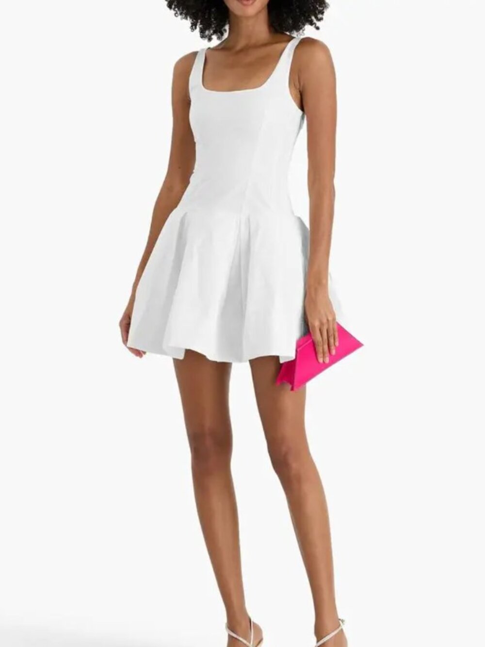 $495 NWD Simkhai White Lucy Sleeveless Mini Ruffle Pleated Dress Size 4